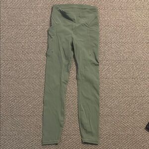 Green lululemon High-Waisted power thru 25” Leggings